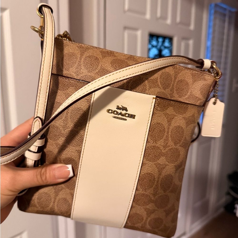 Coach Tan and Cream Crossbody Bag